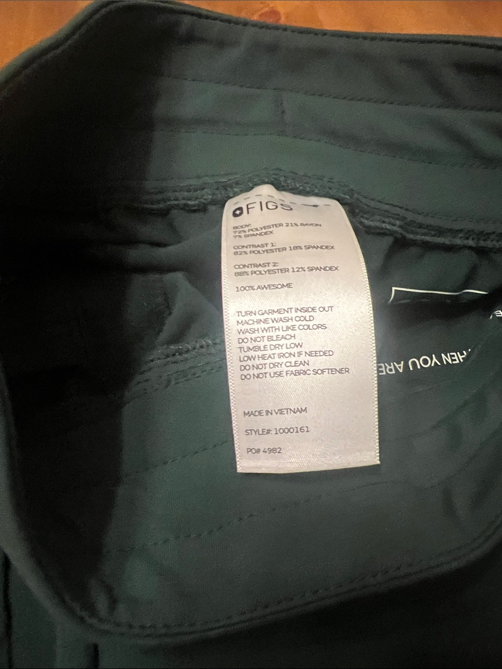 Figs Dark Green Women's Cargo Joggers with Drawstring Waist - Picture 2 of 4